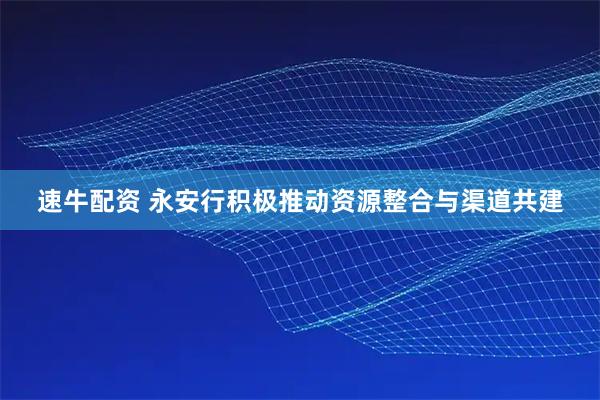 速牛配资 永安行积极推动资源整合与渠道共建