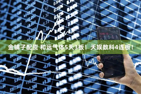 金铺子配资 和远气体5天3板！天娱数科4连板！